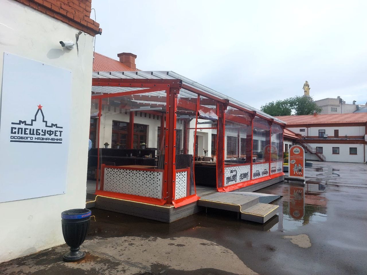 ПВХ шторы для летней террасы кафе в Покрове